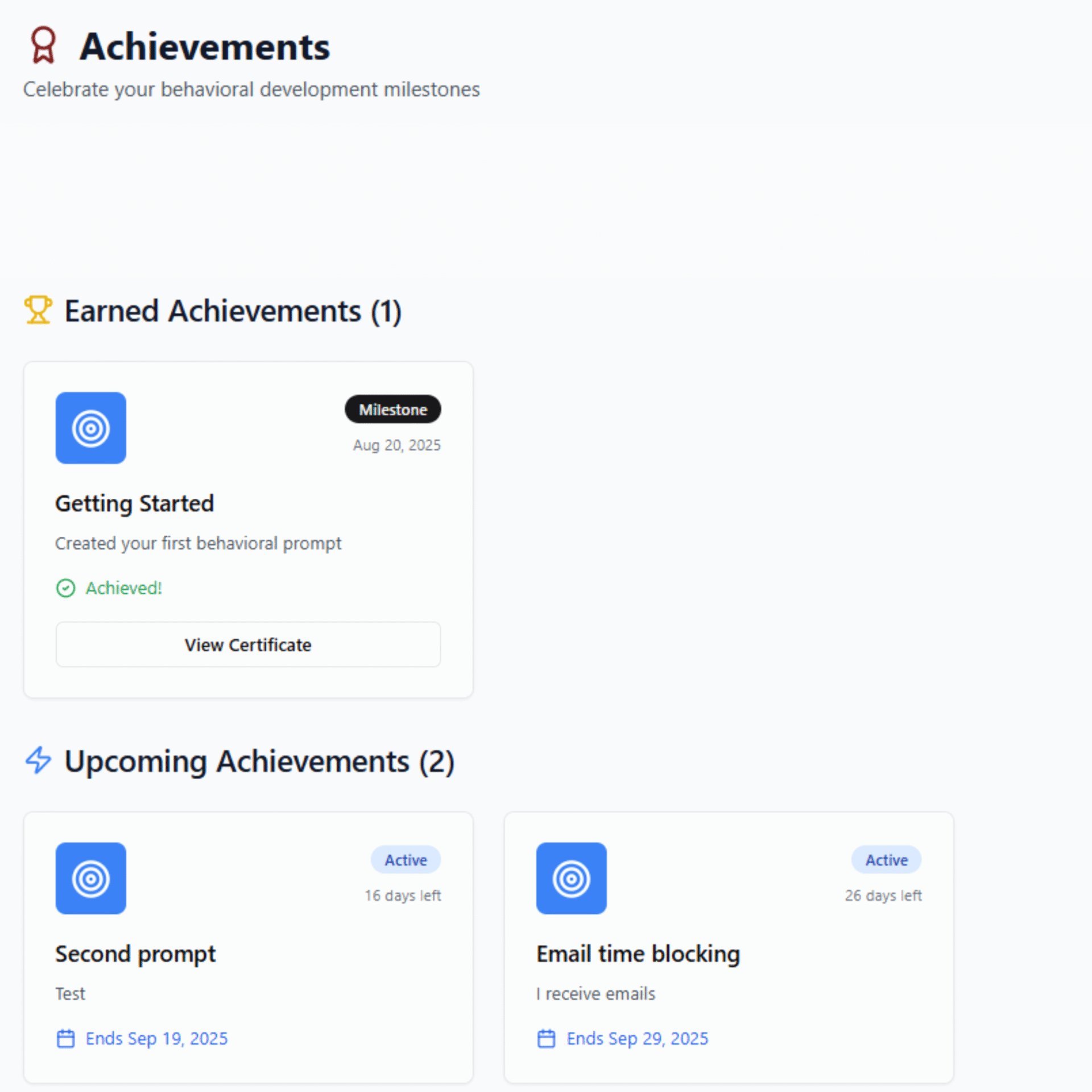 sentience - achievements